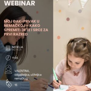 Webinar (SNIMAK) - Moj đak-prvak u Nemačkoj: Kako spremiti dete i srce za prvi razred