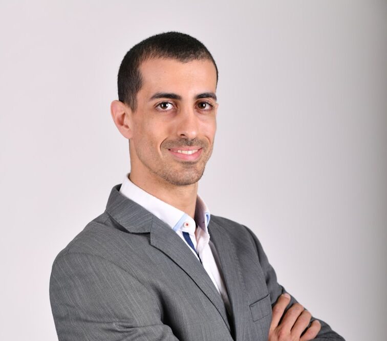 man wearing gray blazer